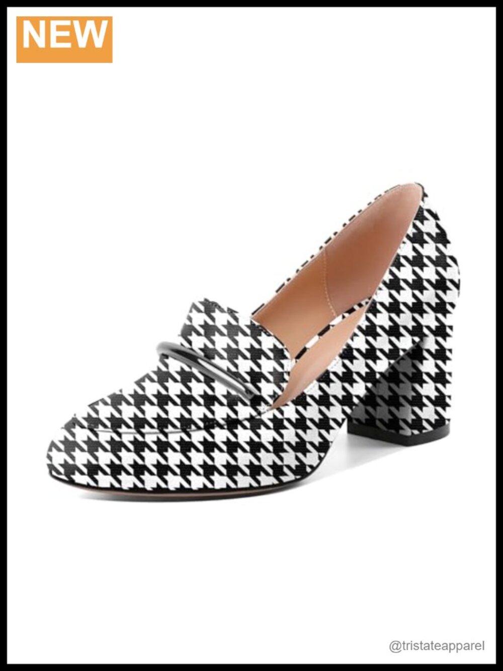 AUMOTED Women's Block Heel Loafers 2.5 Inch Round Toe Chunky Pumps Work Office